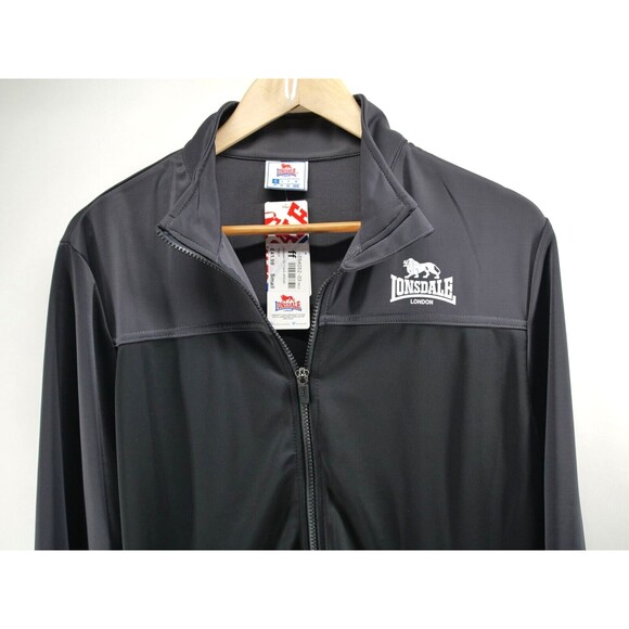 LONSDALE Track Jacket Varsity Zip Up Mens Small‎ Black London - Picture 2 of 8